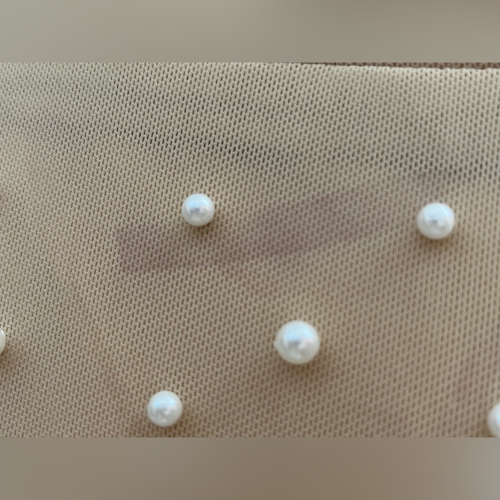 NUDE COLORED PEARL ENCRUSTED PANTS - Picture 10 of 10